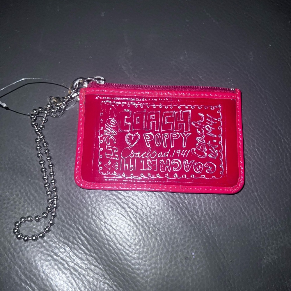 Coach Poppy Cherry Red Wristlet